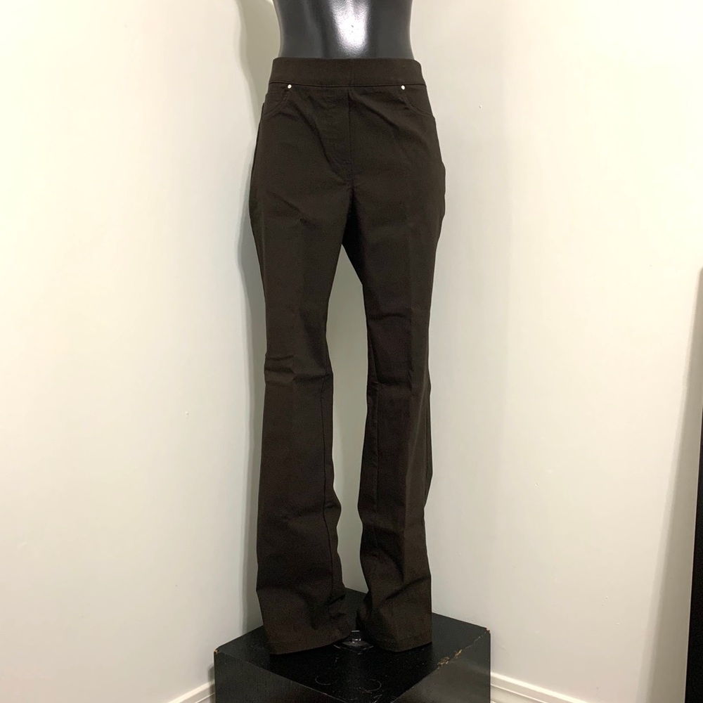 *Rafaella* NWT Brown Slim Leg Pull on Pants